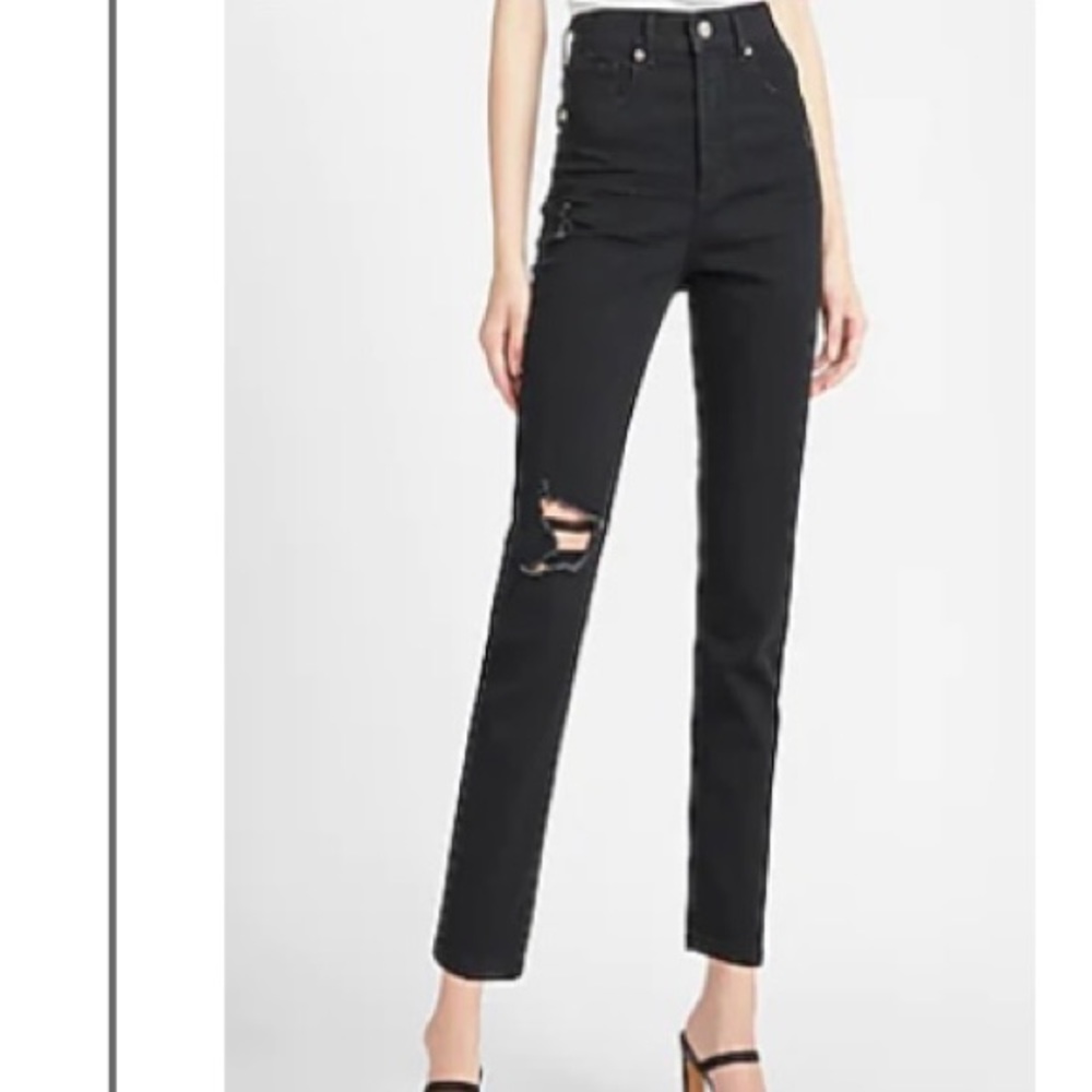 Super high waisted black Express slim jeans - BNWT